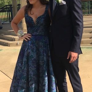 Terani Couture Floral Brocade 2 Pc Gown Size 10